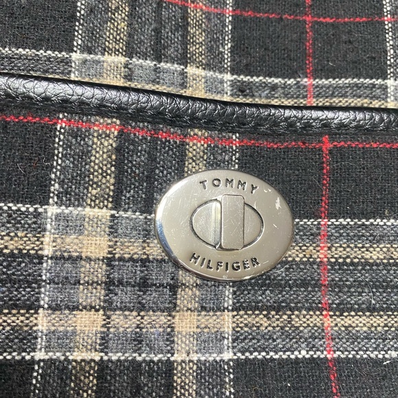 Tommy Hilfiger vintage black plaid wool tote. - Picture 3 of 8